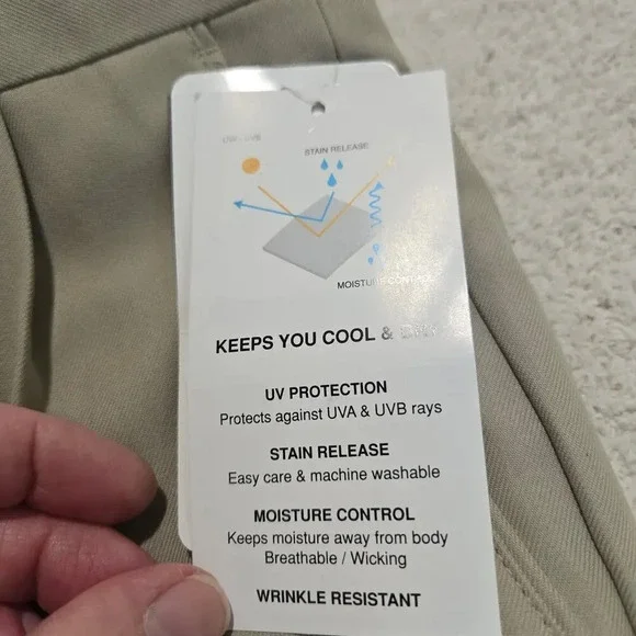 PGA Tour Khaki Golf Pants Men's 38x30 NWT Pleated Cuffed - Picture 5 of 16